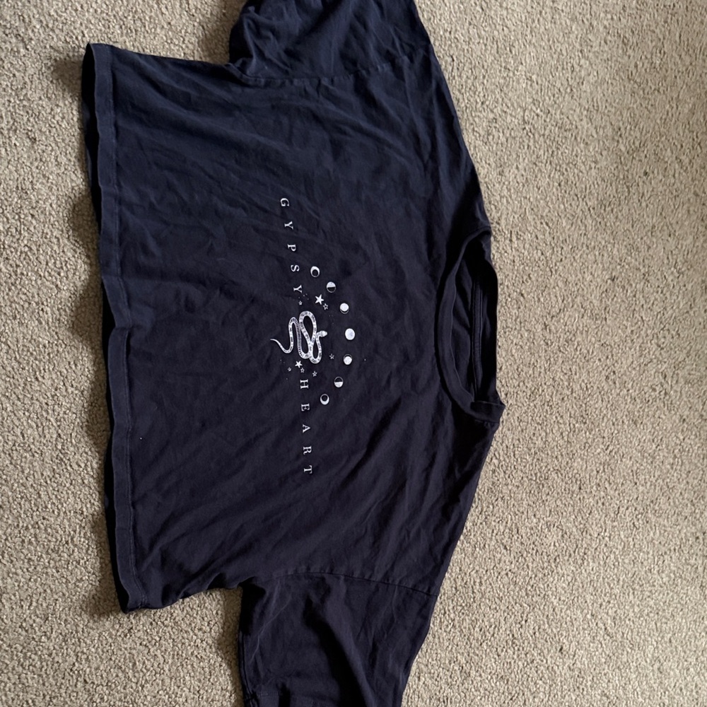 Black Graphic Tee with White Accents